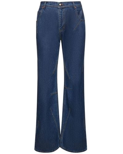 ANDERSSON BELL Jeans Aus Beschichteter Baumwolle "tripot" - Blau