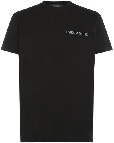DSquared² T-shirt en coton imprimé palm beach - Noir