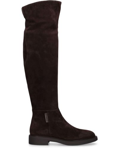 Gianvito Rossi 20Mm Lexington Suede Knee-High Boots - Black