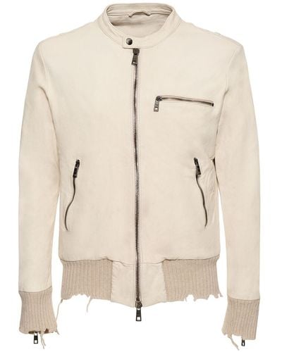 Giorgio Brato Bomber in pelle - Neutro