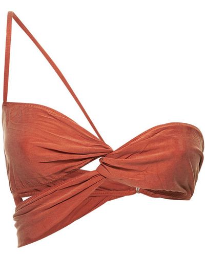 Jacquemus Top le bandeau espelho in cupro - Rosso