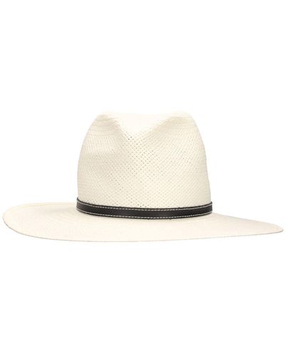 Janessa Leone Rhodes Packable Fedora Hat - White