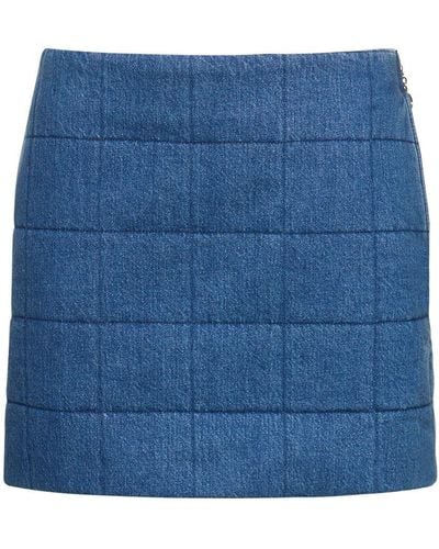 Gucci Quilted Denim Skirt - Blue