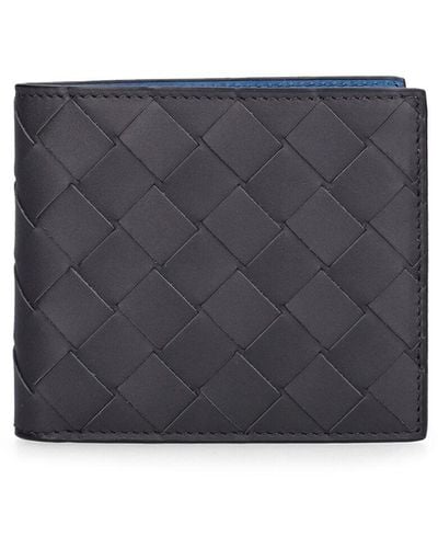 Bottega Veneta Intrecciato Leather Bi-fold Wallet - Gray