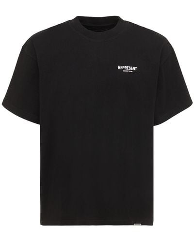 Represent Logo Print Oversized T-shirt - Black