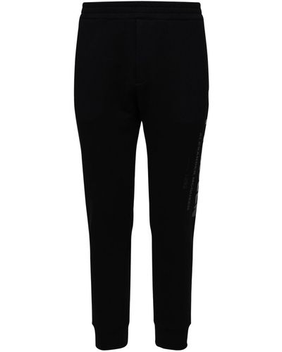 Alexander McQueen Pantalon En Coton À Logo - Noir