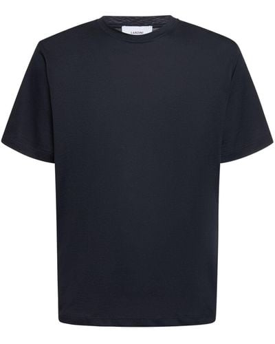 Lardini シルク&コットンtシャツ - ブルー