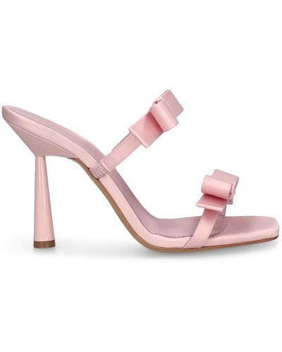 Gia Borghini 100mm Galantine Satin Mule Sandals - Pink