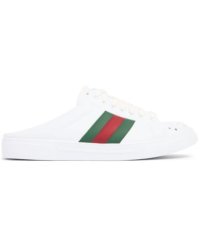 Gucci Mules ace in gomma 28mm - Bianco