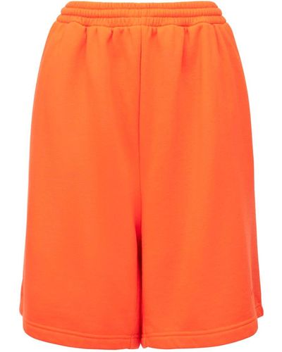 Balenciaga Shorts In Jersey Di Cotone - Arancione