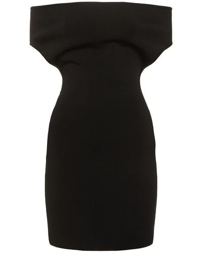 Jacquemus La Robe Cubista Rib Knit Mini Dress - Black