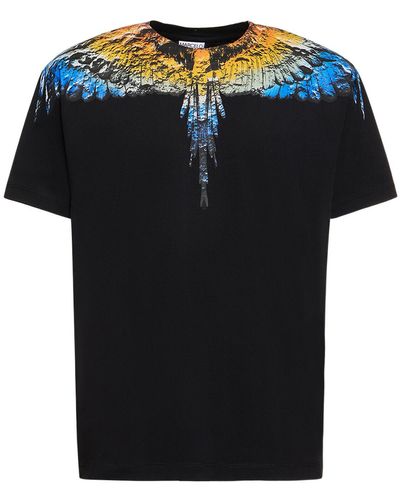 Marcelo Burlon Lunar Wings コットンジャージーtシャツ - ブラック