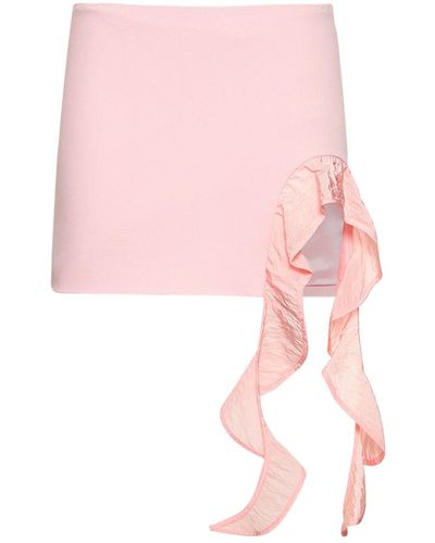 David Koma Arch Cut Cady Mini Skirt - Pink
