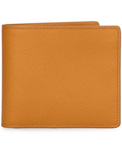 Maison Margiela Logo Grainy Leather Billfold Wallet - Orange