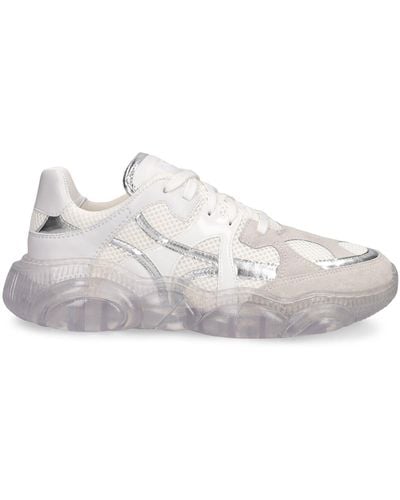 Moschino Mesh & Leather Sneakers - White