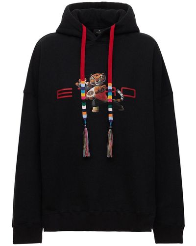 Etro Hoodie Aus Baumwolle Mit Druck - Schwarz