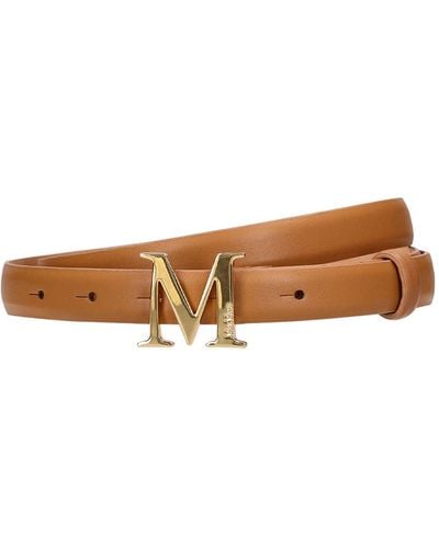 Max Mara 20mm Classic Leather Belt - White