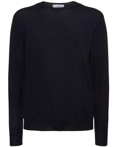 Lardini Wool Blend Crewneck Sweater - Blue