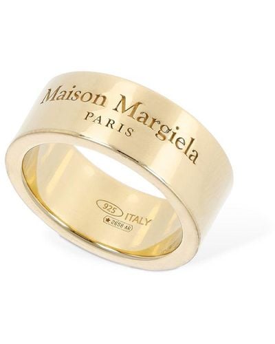 Maison Margiela Anello a fascia con logo inciso - Metallizzato