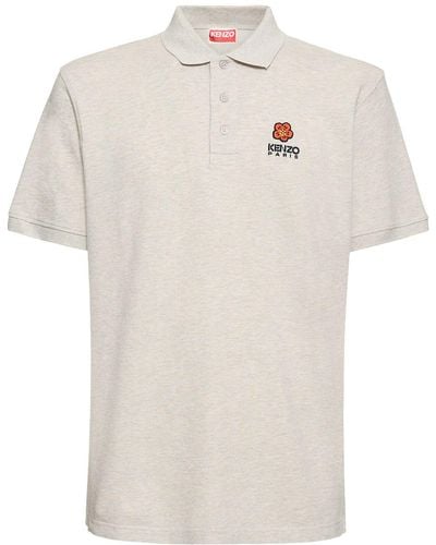 KENZO Polo en piqué de coton à logo boke - Blanc