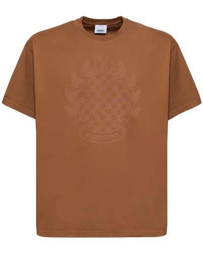 Burberry T-shirt à imprimé échiquier ewell - Marron