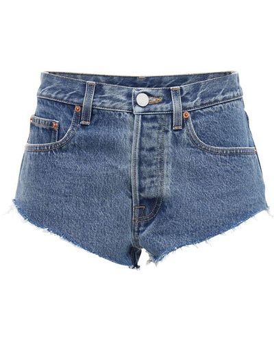 Vetements Baumwolldenim-hotpants "haute Couture" - Blau