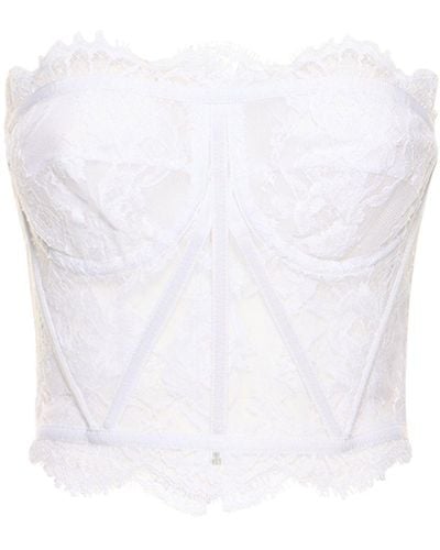 Dolce & Gabbana Haut corset en dentelle - Blanc