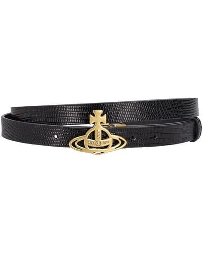 Vivienne Westwood Small Orb Buckle Leather Belt - White