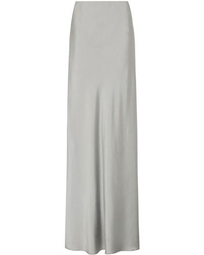 St. Agni Bias Silk Blend Slip Skirt - Gray