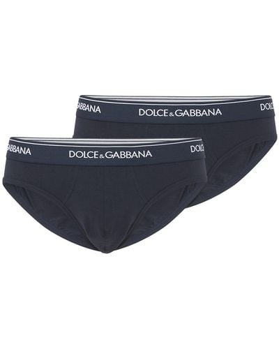 Dolce & Gabbana ストレッチジャージーブリーフ 2枚パック - ブルー