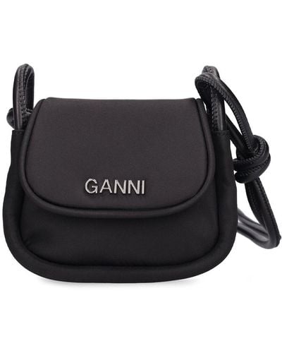Ganni Mini Knot Recycled Tech Top Handle Bag - Schwarz