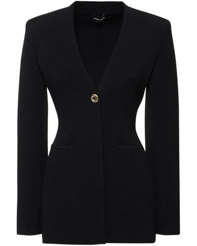 Giorgio Armani Einreihiger Blazer Aus Viskosemischung - Schwarz