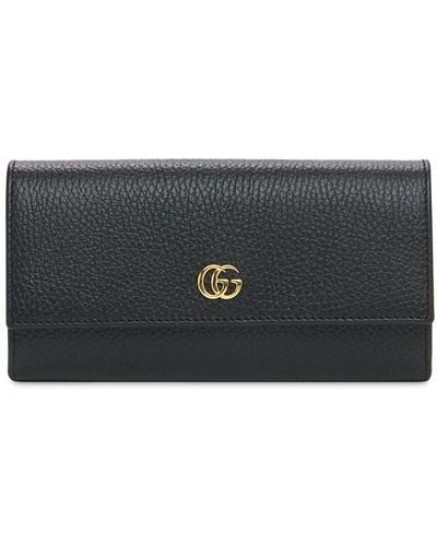 Gucci Brieftasche Aus Leder "gg Marmont" - Grau