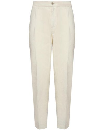 Loro Piana Pantalones chino de algodón y lino 17.5cm - Blanco