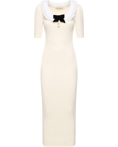 Alessandra Rich ラッフルカラー ドレス - ホワイト