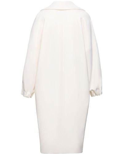 Patou Wool Single Breasted Midi Coat - White