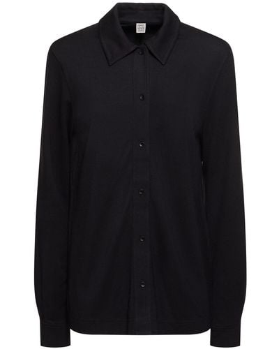 Totême ジャージービスコースシャツ - ブラック