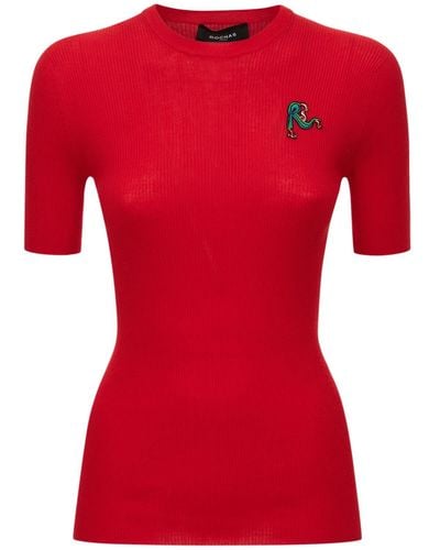 Rochas Sweater Aus Gerippter Baumwolle - Rot
