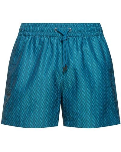 Frescobol Carioca Sport Herringbone Jacquard Swim Shorts - Blue