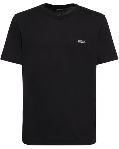 Zegna Short Sleeved T-shirt - Black