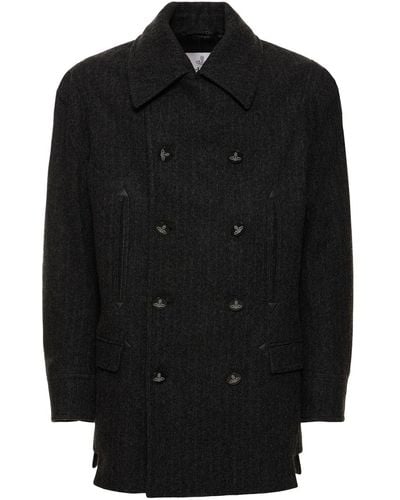 Vivienne Westwood Virgin Wool & Cashmere Blend Peacoat - Black