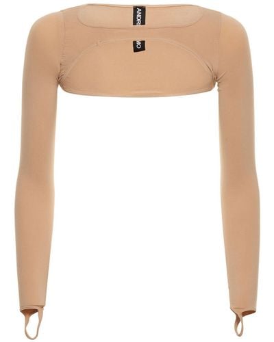 ANDREADAMO Sculpting Jersey Harness Long Sleeve Top - White
