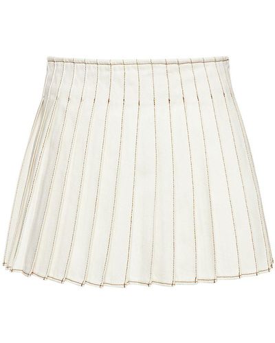 Ami Paris Minifalda plisada de algodón - Blanco