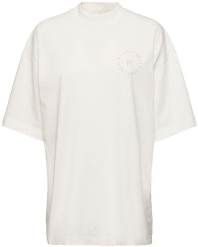 Palm Angels T-shirt in cotone con monogram - Bianco
