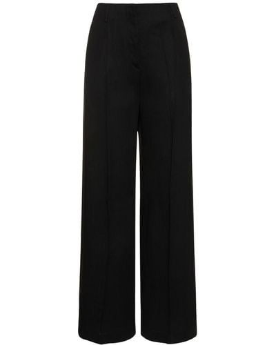 Acne Studios Pitme Tailored Crepe Wide Trousers - Black