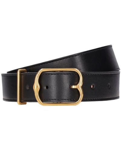 Bally 30Mm Emblem Buckle Leather Belt - Black