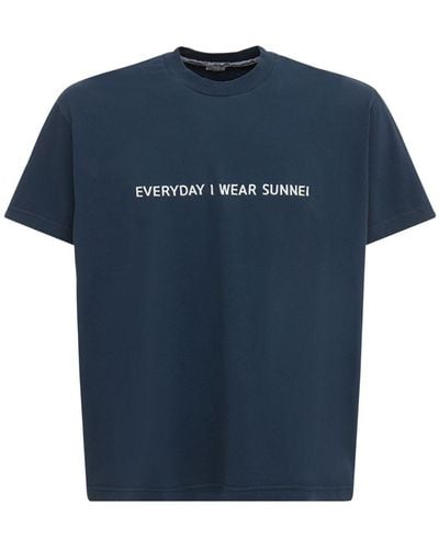 Sunnei コットンジャージーtシャツ - ブルー