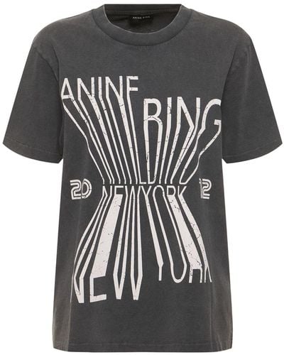 Anine Bing Camiseta de algodón - Negro