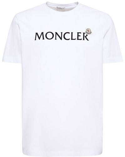 Moncler Camiseta Con Letras - Blanco