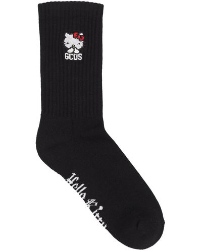 Gcds Hello Kitty Logo Cotton Blend Socks - Black